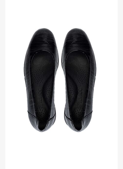 Tamer Tanca Kadın Hakiki Deri Siyah Comfort Ayakkabı - Görsel 6