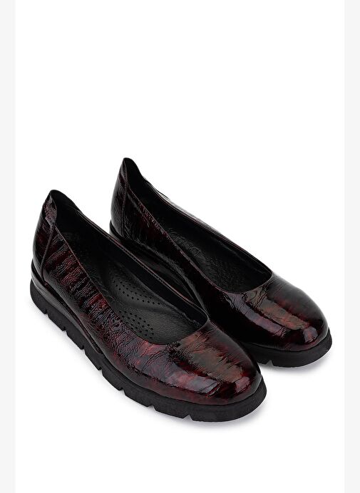 Tamer Tanca Kadın Hakiki Deri Bordo Comfort Ayakkabı - Görsel 3