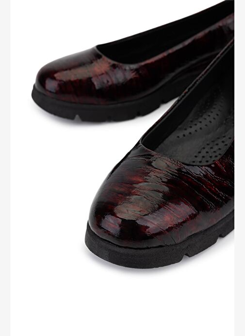 Tamer Tanca Kadın Hakiki Deri Bordo Comfort Ayakkabı - Görsel 4