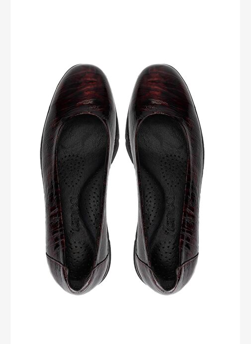 Tamer Tanca Kadın Hakiki Deri Bordo Comfort Ayakkabı - Görsel 6