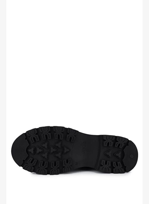 Tamer Tanca Kadın Hakiki Deri Siyah Nubuk Topuklu Bot - Görsel 5