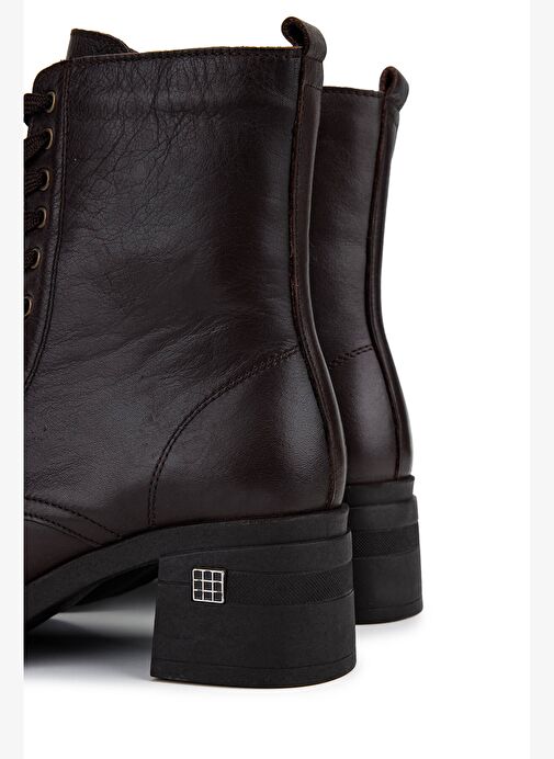 Tamer Tanca Kadın Hakiki Deri Kahverengi Topuklu Bot - Görsel 6