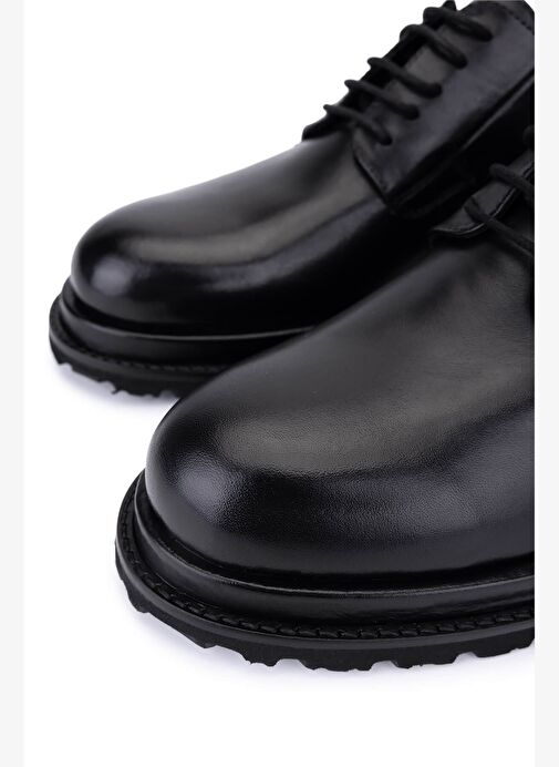 Tamer Tanca Erkek Hakiki Deri Siyah Deri Casual Ayakkabı - Görsel 4
