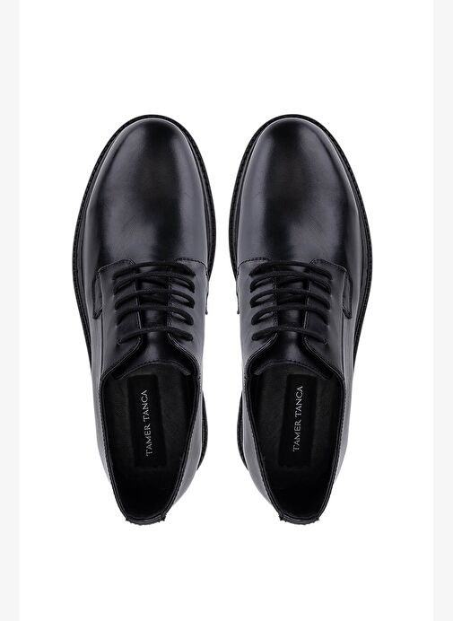Tamer Tanca Erkek Hakiki Deri Siyah Deri Casual Ayakkabı - Görsel 6