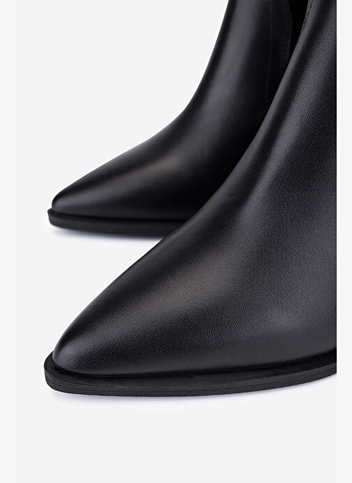 Valmenti Kadın Hakiki Deri Siyah Western Bot - Görsel 4