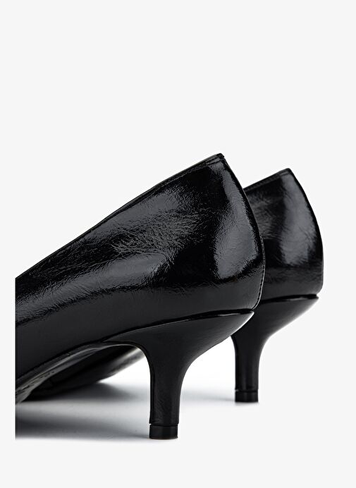 Valmenti Kadın Suni Deri Siyah Topuklu Ayakkabı - Görsel 5