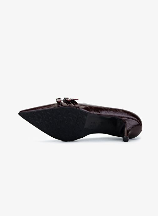 Valmenti Kadın Suni Deri Bordo Topuklu Ayakkabı - Görsel 6