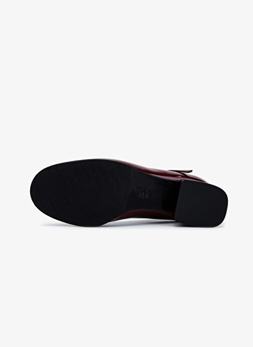 Valmenti Kadın Suni Deri Bordo Rugan Topuklu Ayakkabı - Görsel 6