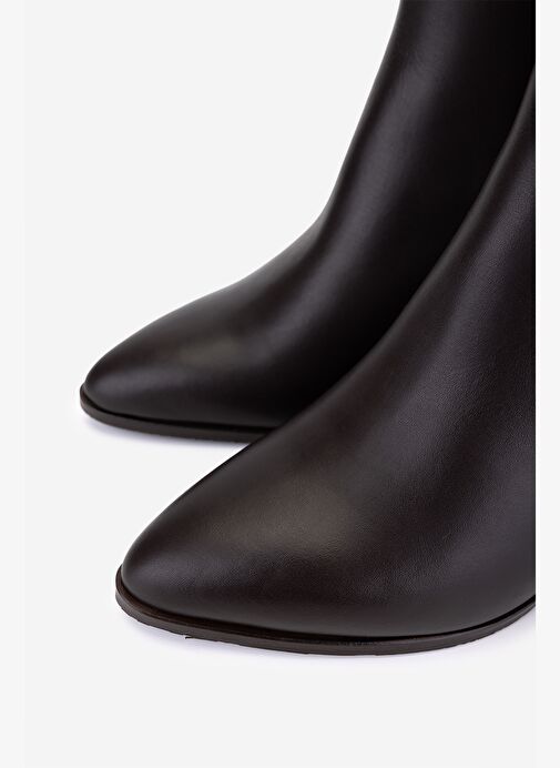 Valmenti Kadın Hakiki Deri Kahverengi Topuklu Bot - Görsel 4