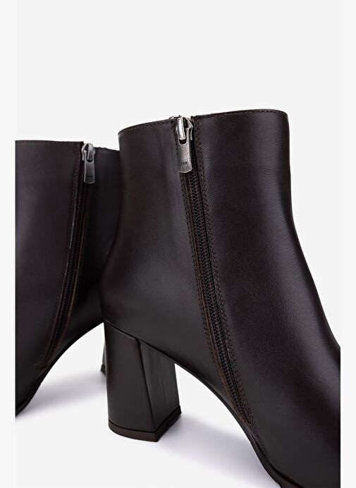 Valmenti Kadın Hakiki Deri Kahverengi Topuklu Bot - Görsel 6