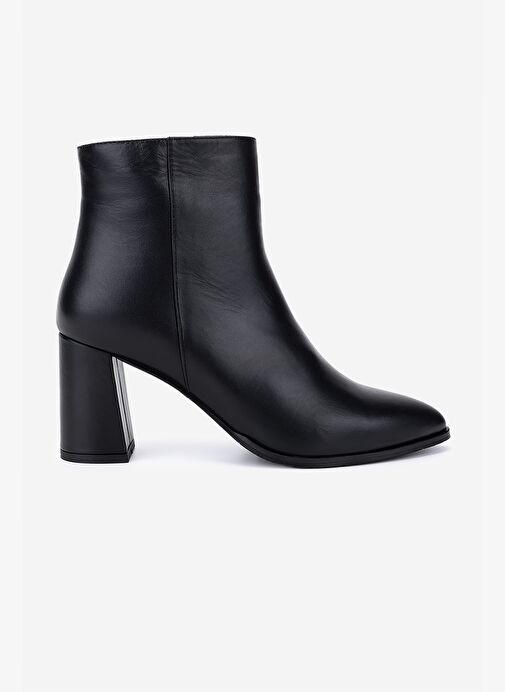 Valmenti Kadın Hakiki Deri Siyah Deri Topuklu Bot - Görsel 2