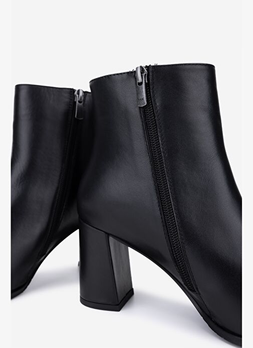 Valmenti Kadın Hakiki Deri Siyah Deri Topuklu Bot - Görsel 6