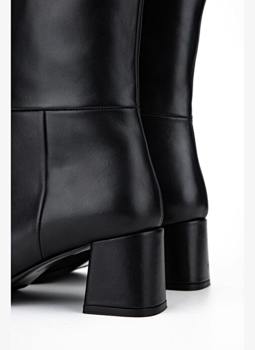 Tamer Tanca Kadın Hakiki Deri Siyah Topuklu Çizme - Görsel 5