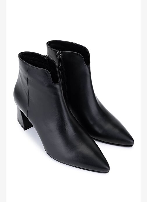 Tamer Tanca Kadın Hakiki Deri Siyah Topuklu Bot - Görsel 3