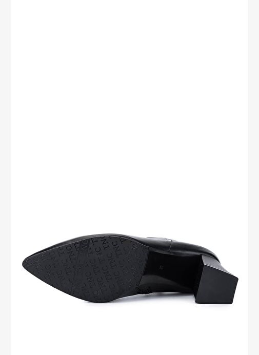 Tamer Tanca Kadın Hakiki Deri Siyah Topuklu Bot - Görsel 5