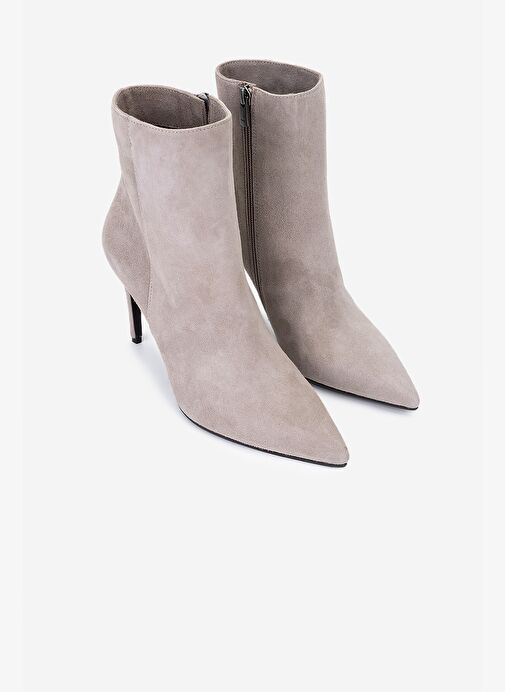 Valmenti Kadın Hakiki Deri Vizon Süet Topuklu Bot - Görsel 3