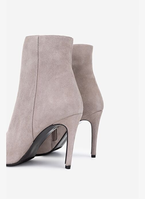 Valmenti Kadın Hakiki Deri Vizon Süet Topuklu Bot - Görsel 5