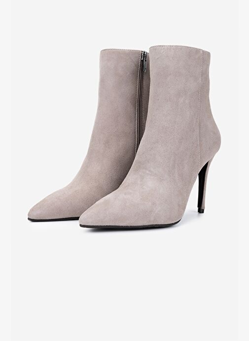 Valmenti Kadın Hakiki Deri Vizon Süet Topuklu Bot - Görsel 7