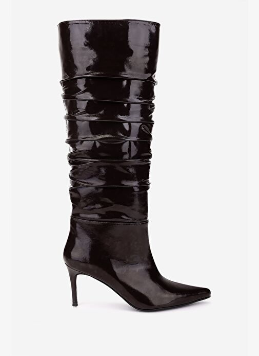 Valmenti Kadın Hakiki Deri Kahverengi Topuklu Çizme - Görsel 2