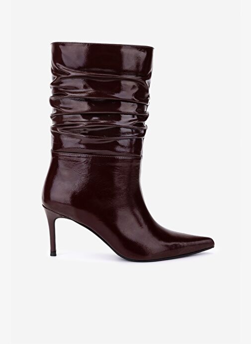 Valmenti Kadın Hakiki Deri Bordo Rugan Topuklu Bot - Görsel 2