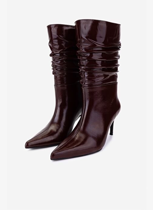 Valmenti Kadın Hakiki Deri Bordo Rugan Topuklu Bot - Görsel 7