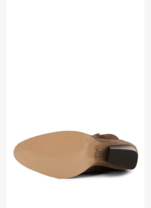 Tamer Tanca Kadın Hakiki Deri Kahverengi Topuklu Bot - Görsel 5