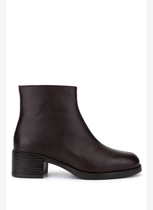 Tamer Tanca Kadın Hakiki Deri Kahverengi Topuklu Bot - Görsel 2