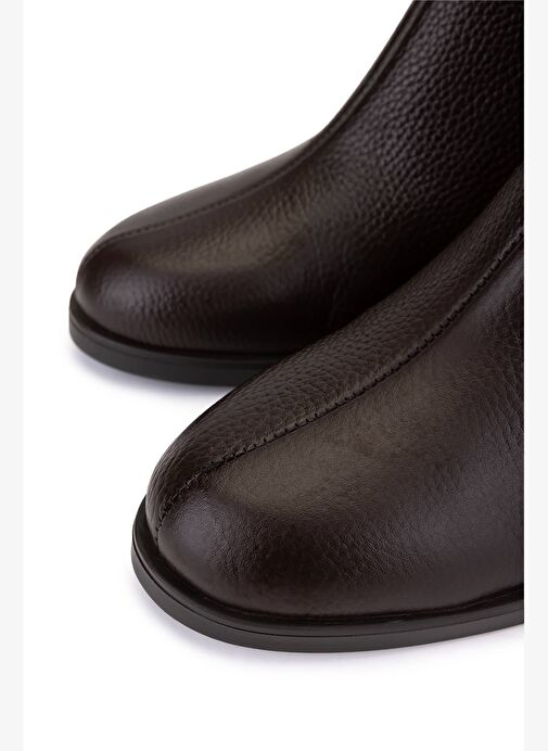 Tamer Tanca Kadın Hakiki Deri Kahverengi Topuklu Bot - Görsel 4