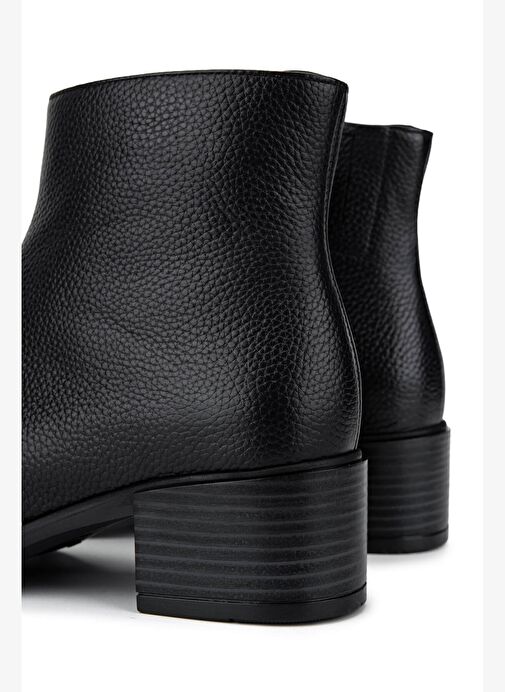 Tamer Tanca Kadın Hakiki Deri Siyah Floter Topuklu Bot - Görsel 6