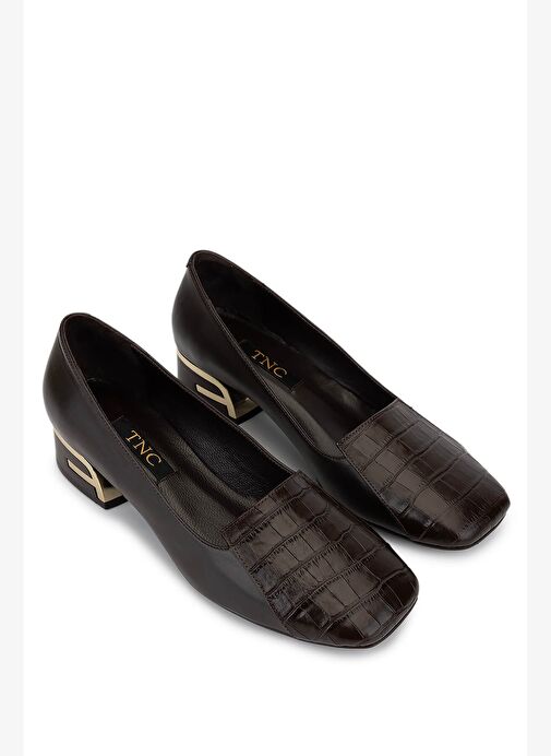 Tamer Tanca Kadın Hakiki Deri Kahverengi Topuklu Ayakkabı - Görsel 3