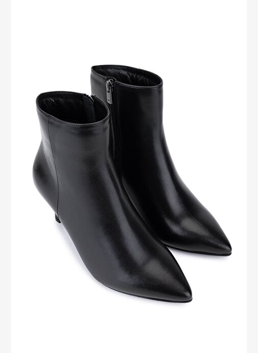 Tamer Tanca Kadın Hakiki Deri Siyah Deri Topuklu Bot - Görsel 3