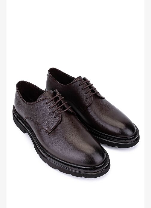 Tamer Tanca Erkek Hakiki Deri Kahverengi Klasik Ayakkabı - Görsel 3