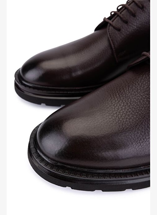 Tamer Tanca Erkek Hakiki Deri Kahverengi Klasik Ayakkabı - Görsel 4