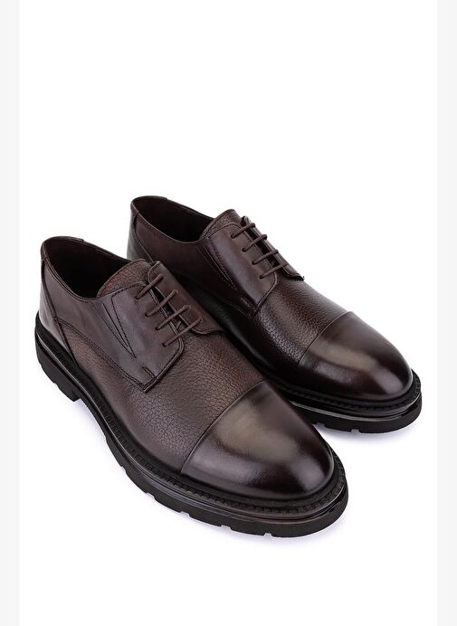 Tamer Tanca Erkek Hakiki Deri Kahverengi Casual Ayakkabı - Görsel 3