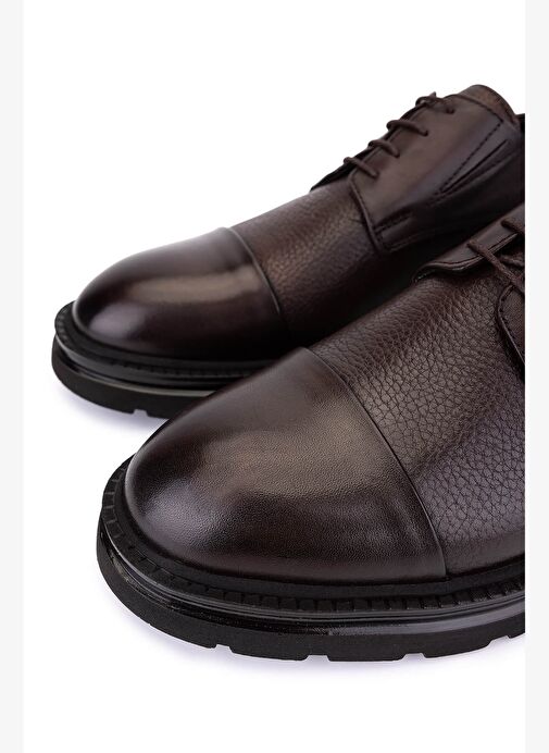 Tamer Tanca Erkek Hakiki Deri Kahverengi Casual Ayakkabı - Görsel 4