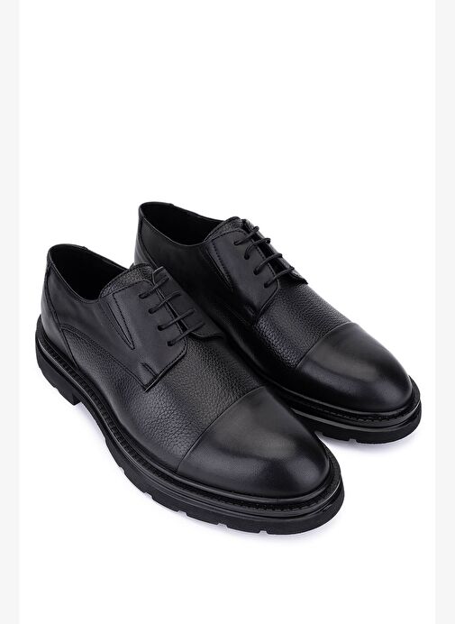 Tamer Tanca Erkek Hakiki Deri Siyah Casual Ayakkabı - Görsel 3