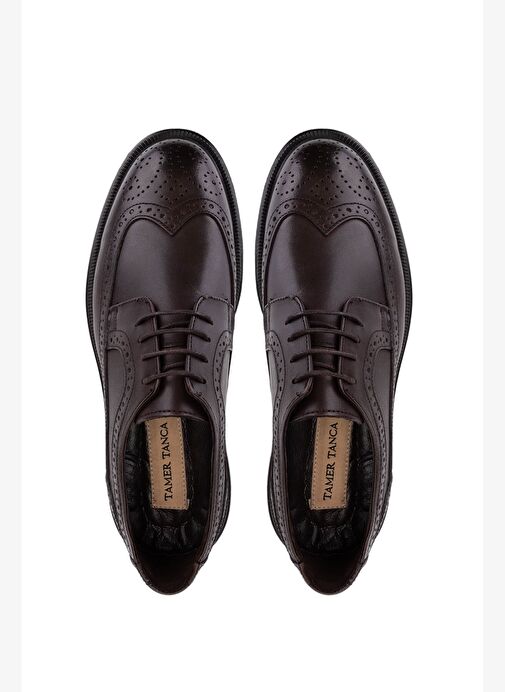 Tamer Tanca Erkek Hakiki Deri Kahverengi Klasik Ayakkabı - Görsel 6