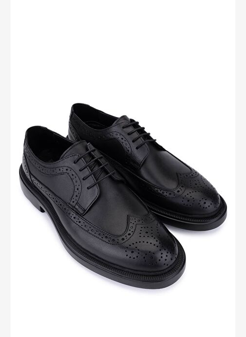 Tamer Tanca Erkek Hakiki Deri Siyah Klasik Ayakkabı - Görsel 3