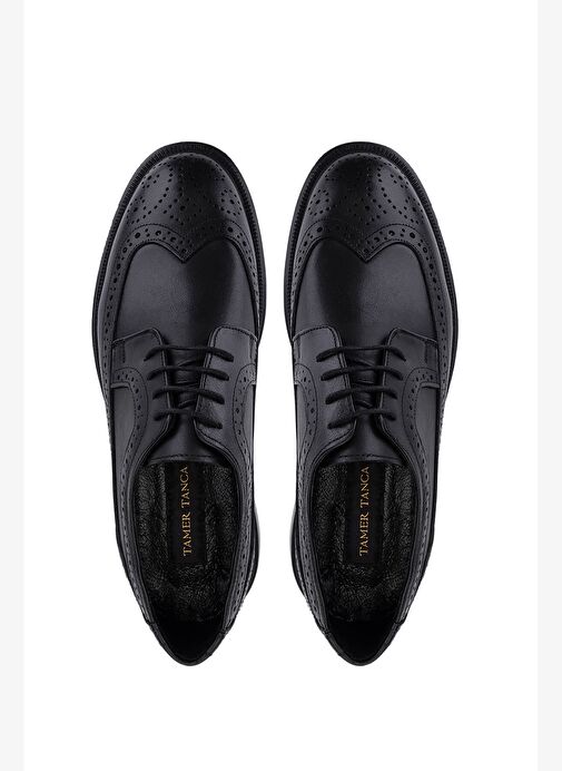 Tamer Tanca Erkek Hakiki Deri Siyah Klasik Ayakkabı - Görsel 6