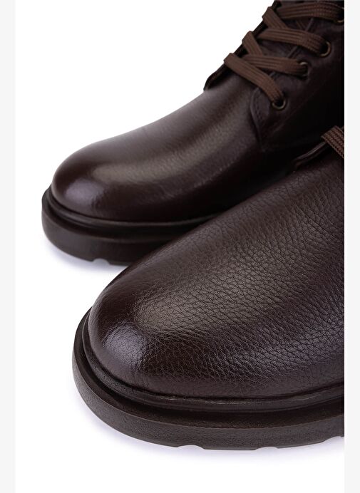 Tamer Tanca Erkek Hakiki Deri Kahverengi Casual Bot - Görsel 4