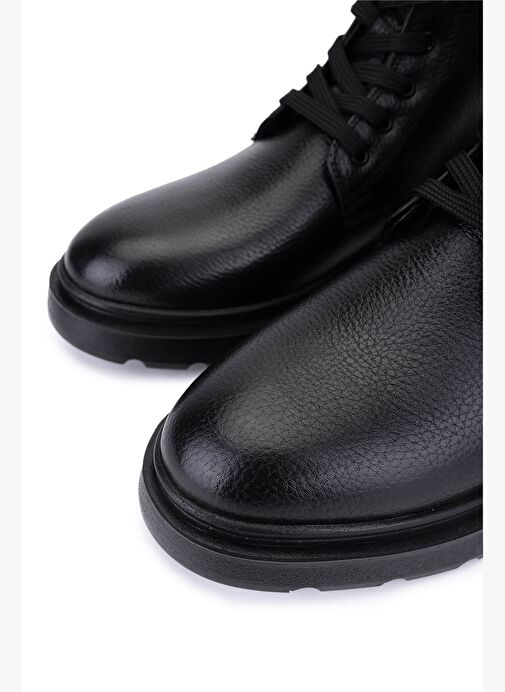 Tamer Tanca Erkek Hakiki Deri Siyah Casual Bot - Görsel 4