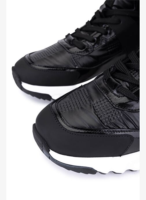 Tamer Tanca Erkek Hakiki Deri Siyah Sneakers & Spor Bot - Görsel 4