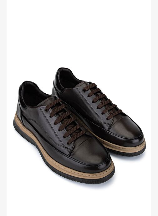 Tamer Tanca Erkek Hakiki Deri Kahverengi Casual Ayakkabı - Görsel 3