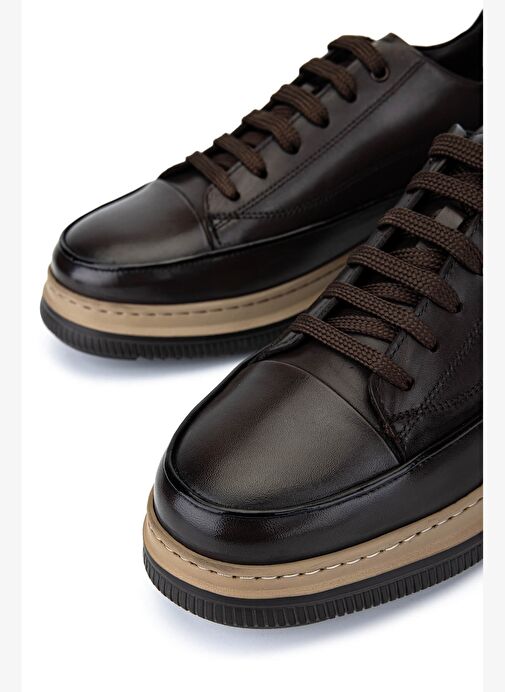 Tamer Tanca Erkek Hakiki Deri Kahverengi Casual Ayakkabı - Görsel 5