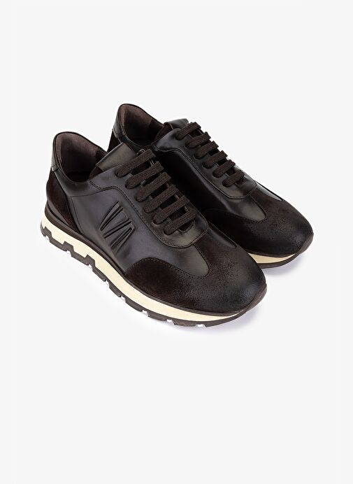 Valmenti Erkek Hakiki Deri Kahverengi Sneakers & Spor Ayakkabı - Görsel 3