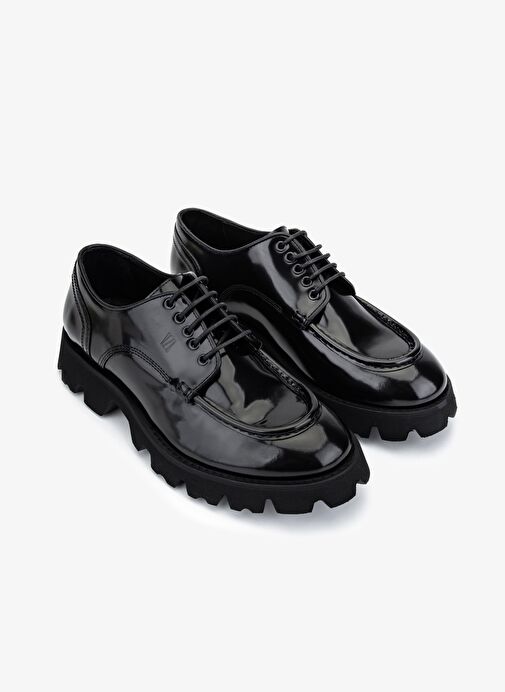 Valmenti Erkek Hakiki Deri Siyah Açma Casual Ayakkabı - Görsel 3