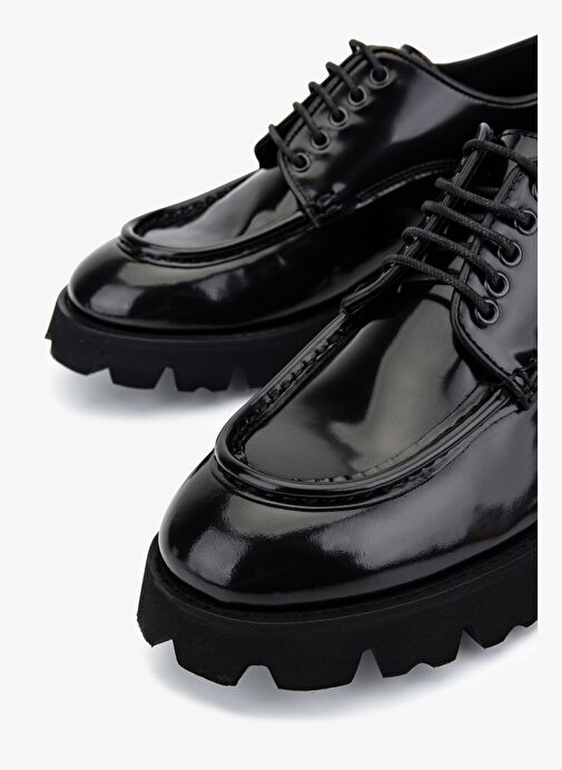 Valmenti Erkek Hakiki Deri Siyah Açma Casual Ayakkabı - Görsel 4