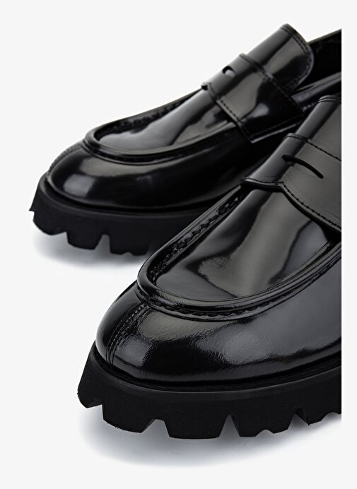 Valmenti Erkek Hakiki Deri Siyah Açma Loafer Ayakkabı - Görsel 4