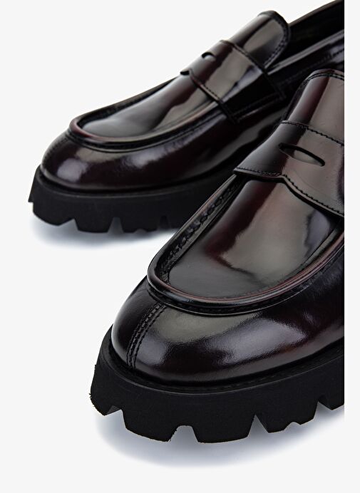 Valmenti Erkek Hakiki Deri Bordo Loafer Ayakkabı - Görsel 4
