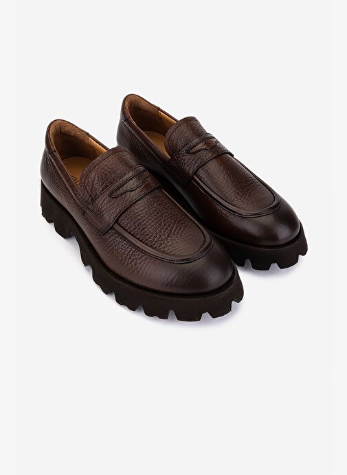 Valmenti Erkek Hakiki Deri Taba Loafer Ayakkabı - Görsel 3